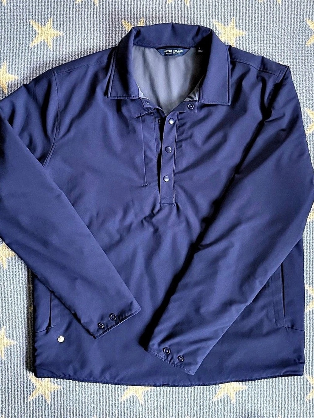 John Varvatos Long Sleeve Polo in Blue Like New